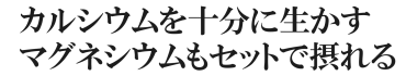 カルシウムを十分に生かすマグネシウムもセットで摂れる