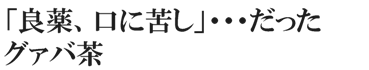 「良薬、口に苦し」・・・だったグアバ茶