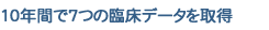 10年間で7つの臨床データを取得