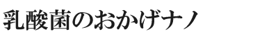 乳酸菌のおかげナノ