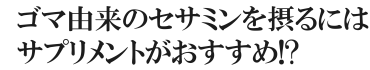 ごま由来のセサミンはサプリメントで摂るのがおすすめ？